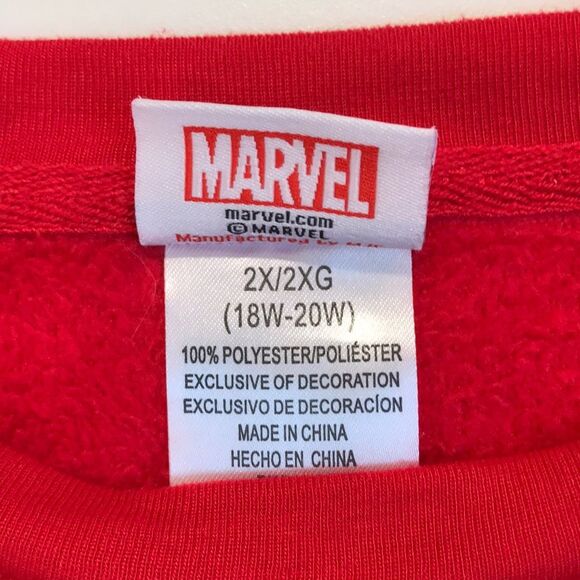 Spiderman Be Amazing Cozy Red Fleece Sweatshirt Pullover Plus Sz 2X 18W-20W - Picture 6 of 8